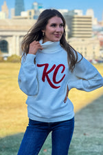 Tinley Puff Turtleneck KC Sweater : White