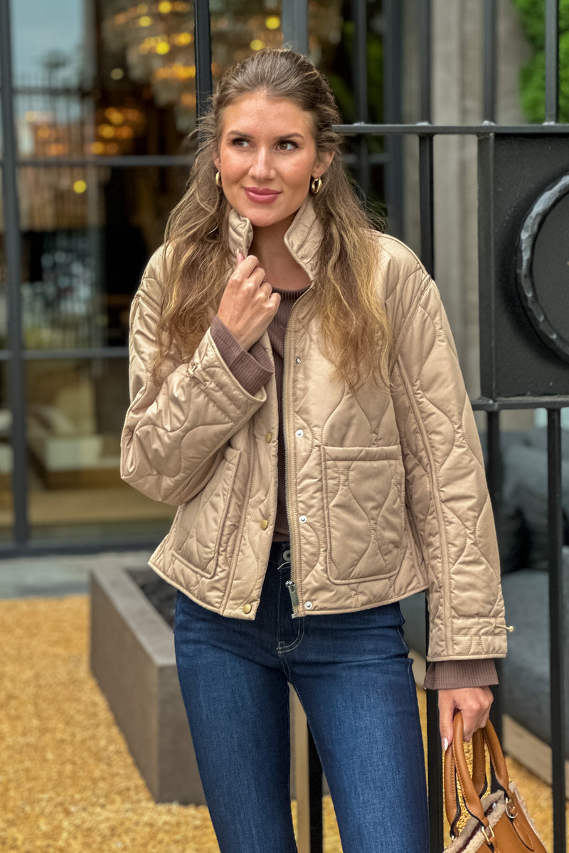 Dylan Quilted Jacket : Tan