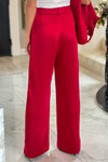 Eva Satin Pants : Red