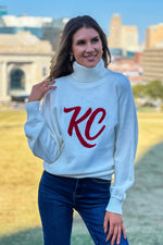 Tinley Puff Turtleneck KC Sweater : White