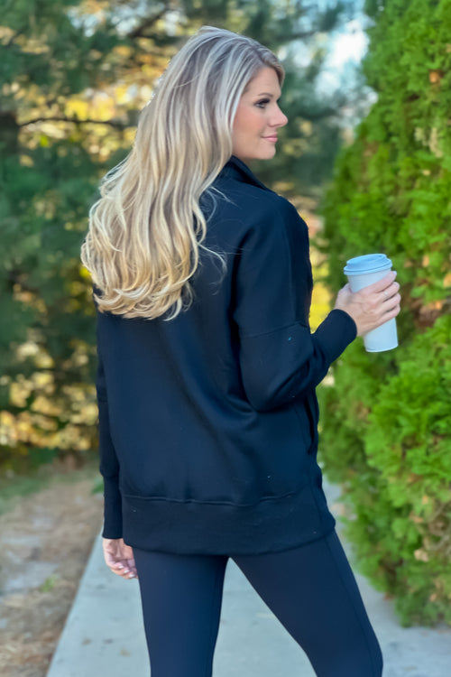 Willa Weekend Getaway Soft Long Pullover : Black