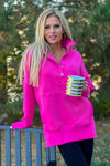 Willa Weekend Getaway Soft Long Pullover : Fuchsia