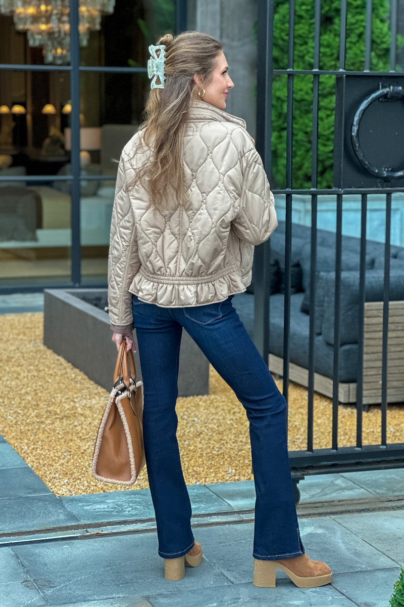 Dylan Quilted Jacket : Tan