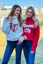 Tinley Puff Turtleneck Kansas City Sweater : Red