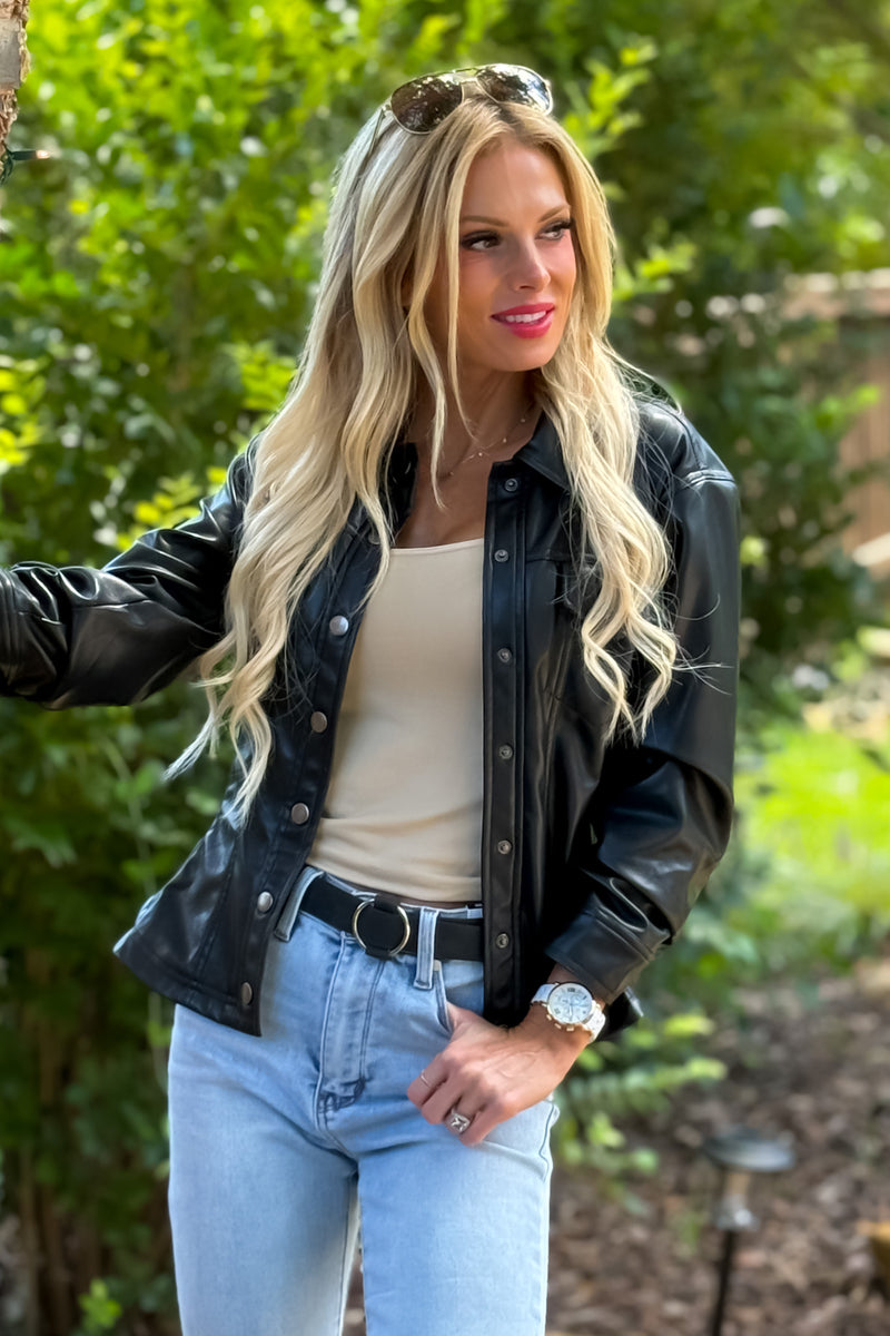 Phoebe Cinched 3/4 Sleeve Peplum Jacket : Black