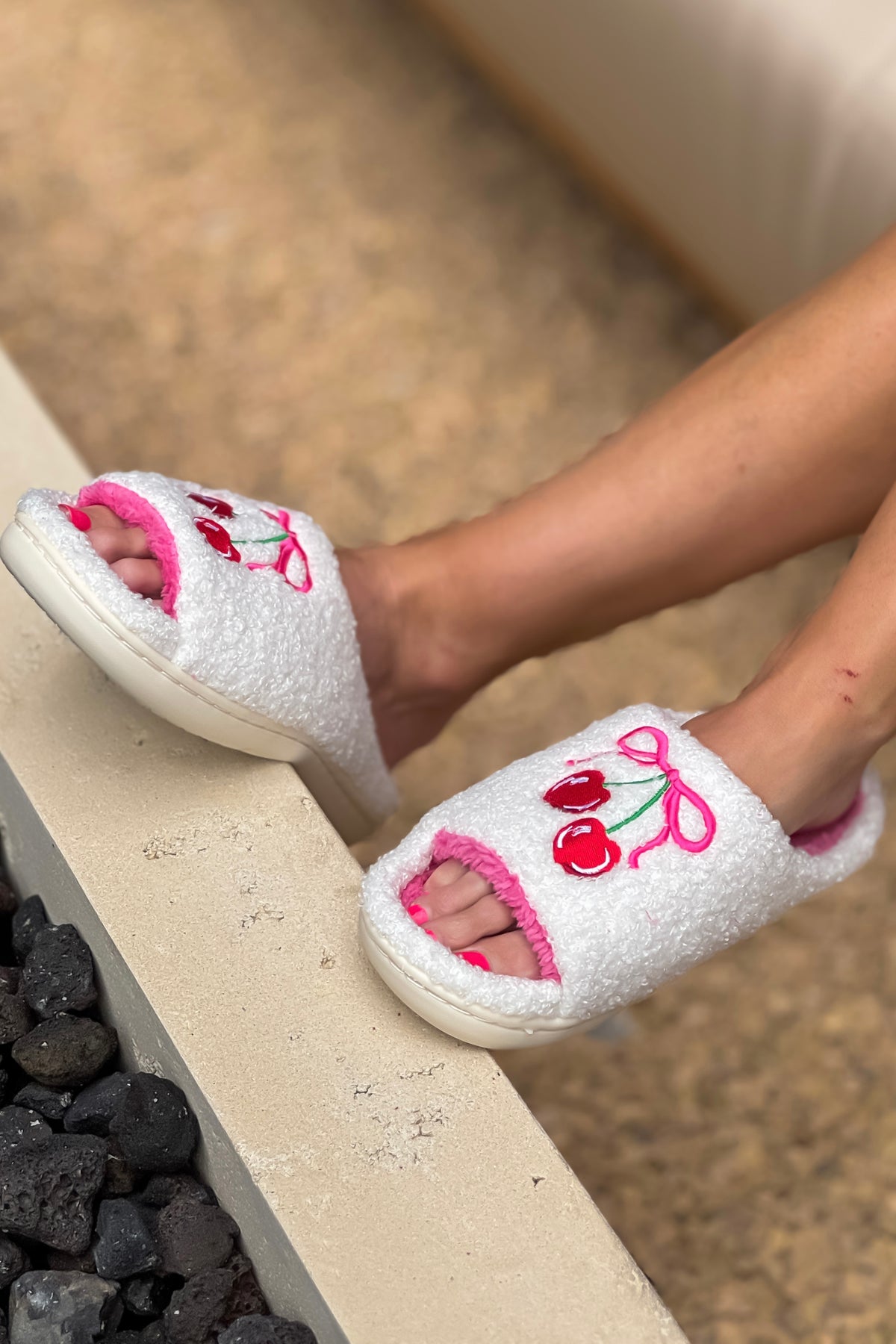 Cherry Bomb Slippers : Pink