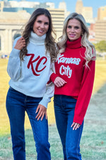 Tinley Puff Turtleneck Kansas City Sweater : Red