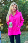 Willa Weekend Getaway Soft Long Pullover : Fuchsia