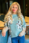 Winter Poppies Soft Sweater : Mint