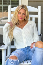 Delaney V neck Sweater : Ivory