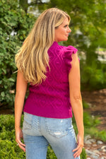 Mallory Mock Neck Tank : Magenta