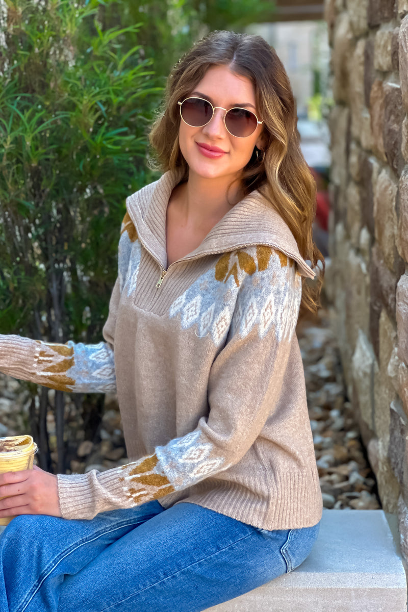 Ouray Sailor collared Sweater : Taupe