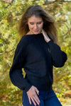 Leanna Textured Fine Gauge Sweater : Black