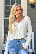 Delaney V neck Sweater : Ivory