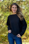 Leanna Textured Fine Gauge Sweater : Black