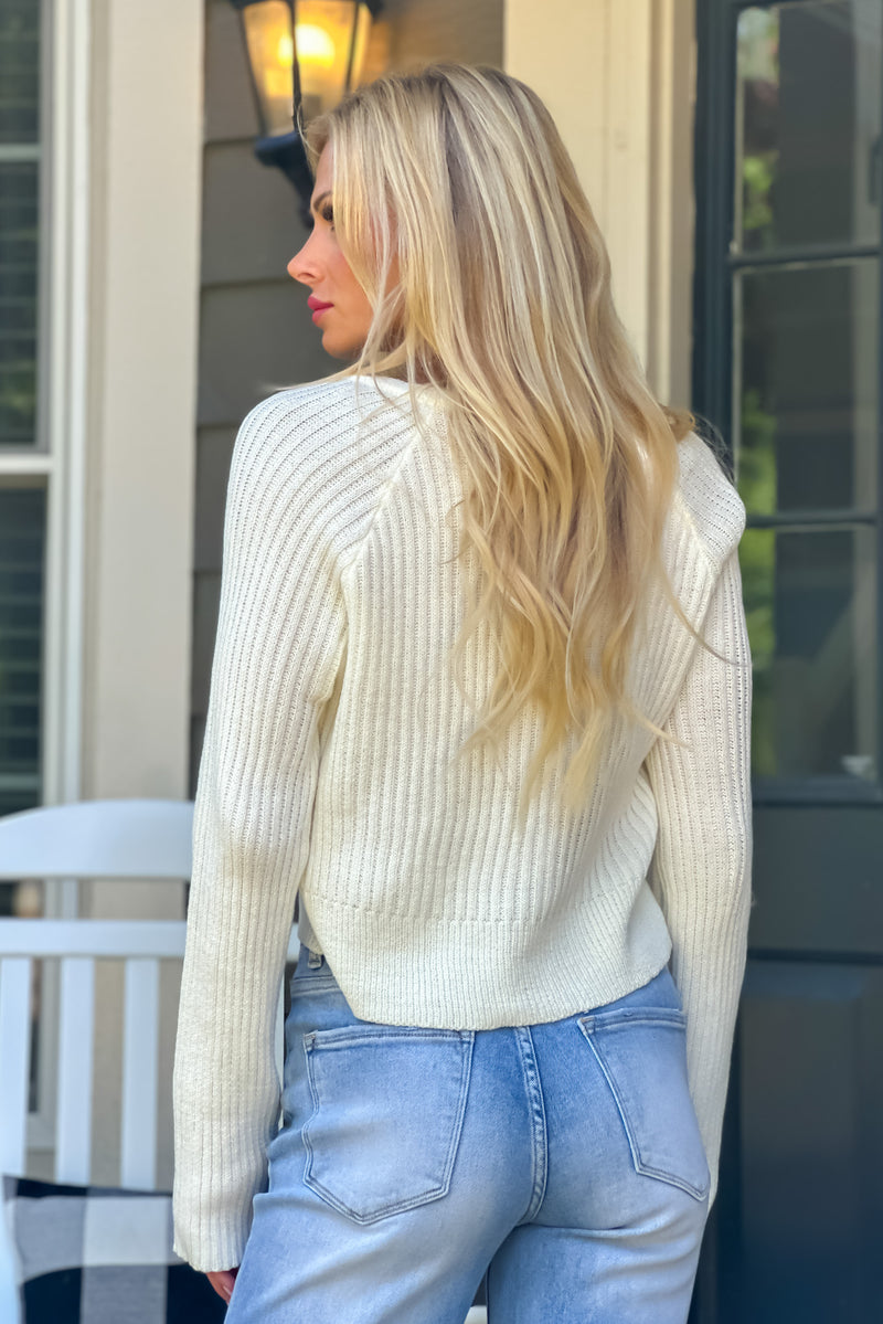 Delaney V neck Sweater : Ivory