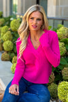 Hollis Front Knotted Sweater : Fuchsia