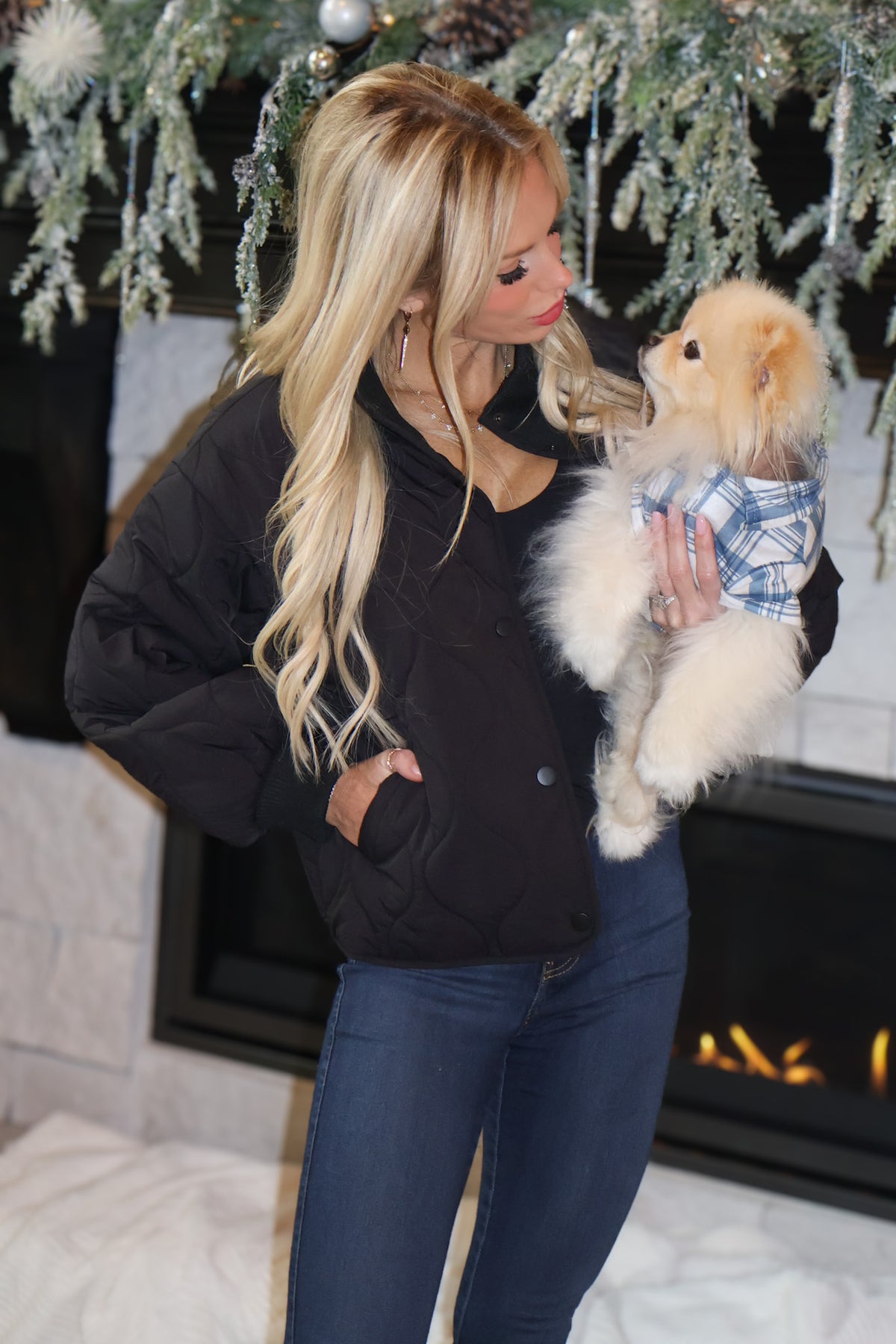 Laila Quilted Puffer Coat : Black