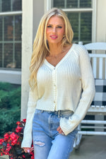 Delaney V neck Sweater : Ivory