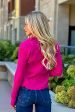 Hollis Front Knotted Sweater : Fuchsia