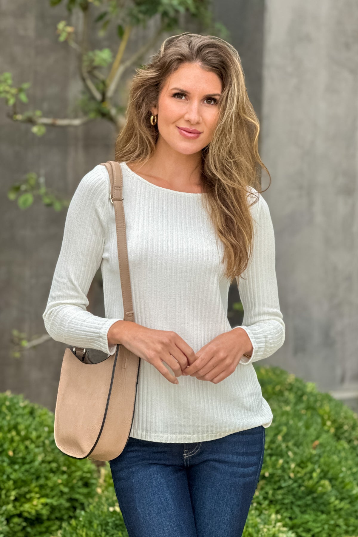 Liverpool Eden Boat Neck Top : Snow