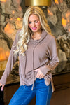 Casandra Ribbed Hoodie : Brown