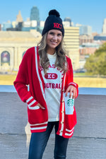 Taylor Varsity Kansas City Cardigan : Red