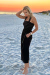 Liverpool Airlea Smocked Woven Knit Midi Dress : Black