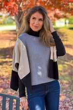 Emilia Colorblock Poncho : Multi