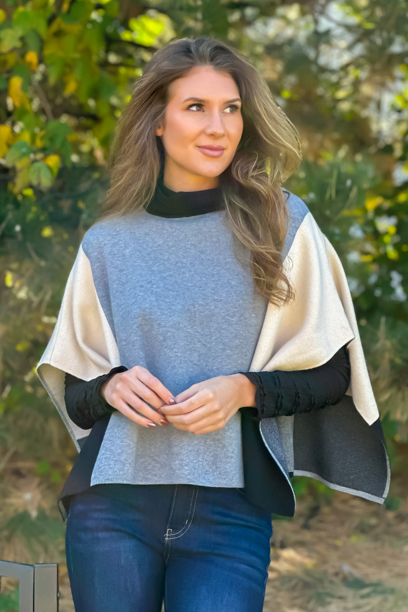 Emilia Colorblock Poncho : Multi