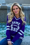 Game On Varsity Sweater Top : Purple