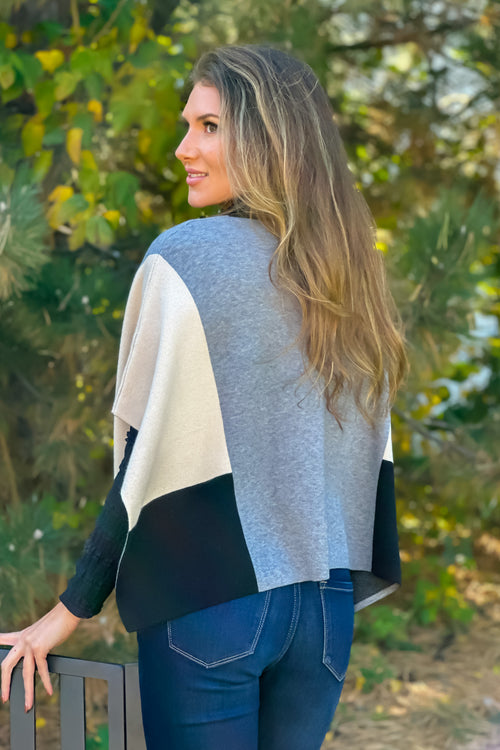 Emilia Colorblock Poncho : Multi