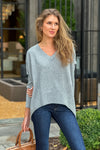 Janice Woven Knit Sweater : Heather Grey