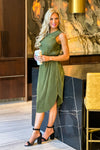 Montebello Fine Ribbed Dress : Olive