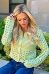 Longmont Scalloped Edge Sweater : Soft Lime