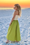 Moon River Jamarni Fold Over Mixed Media Dress : Sage