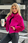 Winter Wonderland Velour Puff Coat : Eggplant