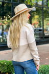 Marie 1/4 Zip Ribbed Sweater : Shell/Beige