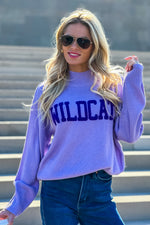 K-State Wildcats Varsity Sweater : Lavender