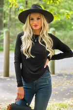 Remembering Tonight Asymmetrical Pleated Waist Top : Black