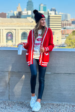 Taylor Varsity Kansas City Cardigan : Red