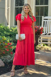 Blakely Tiered Dress : Red