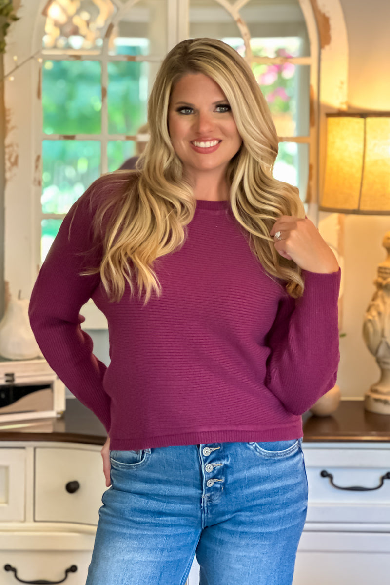 Kendi Ribbed Sweater : Berry