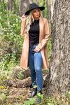 Always Ahead Faux Leather Long Jacket : Beige