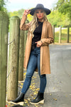 Always Ahead Faux Leather Long Jacket : Beige