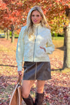 Aaliyah Sweater woven Combo Jacket : Ivory