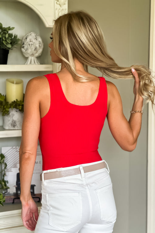 Nothing But The Best Tank Bodysuit : Red