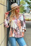 Andie V neck Blouse : Mauve