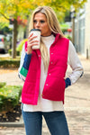 Fireside Feels Textured Vest : Hot Pink