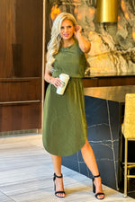 Montebello Fine Ribbed Dress : Olive